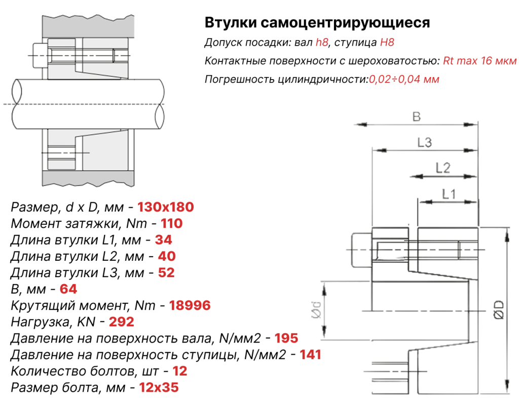 Чертеж втулка зажимная ВК13 130х180 Чертеж втулка зажимная ВК13 130х180